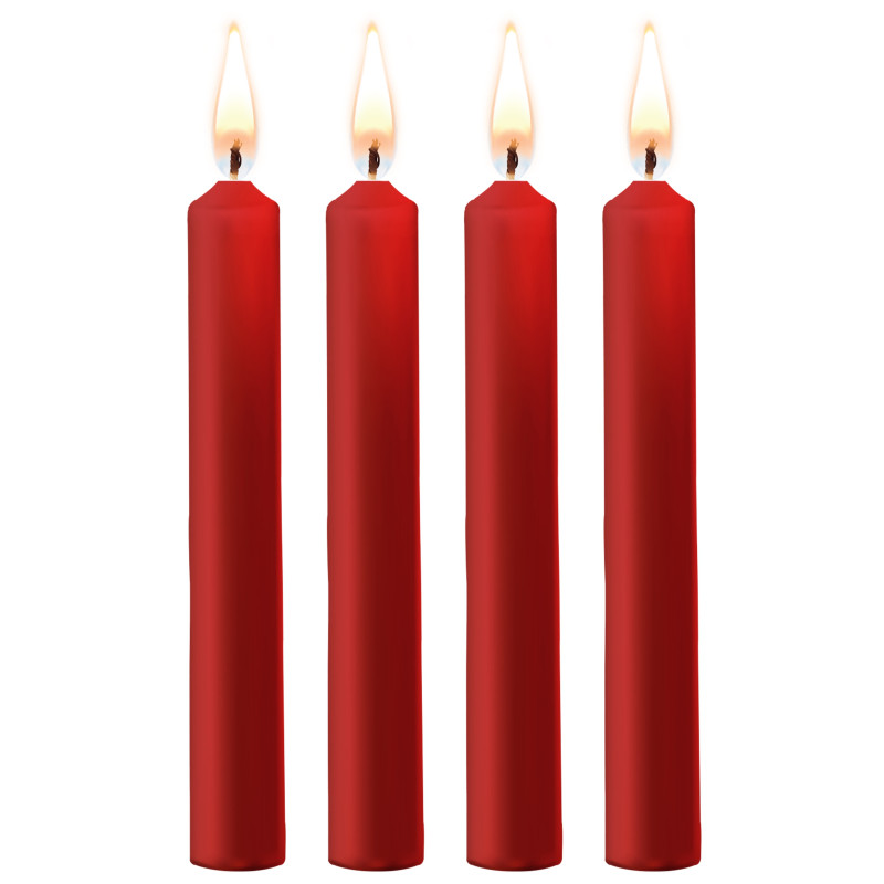 Ouch! Lot de 4 Mini bougies SM Wax Rouge
